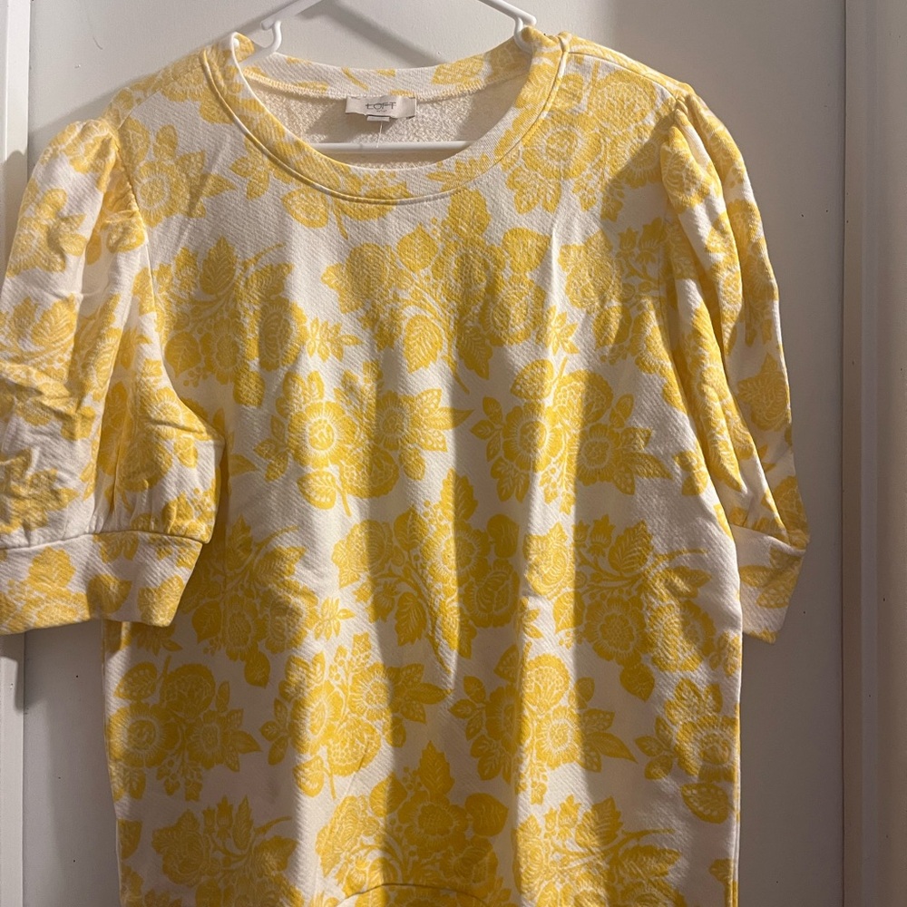LOFT Sunflower Yellow and White Tee